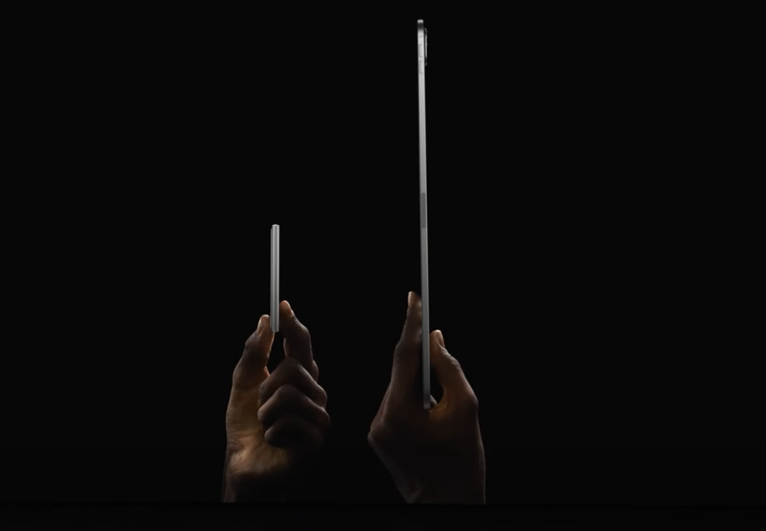 新iPad Pro的厚度比iPod Nano更薄  图源：苹果发布会