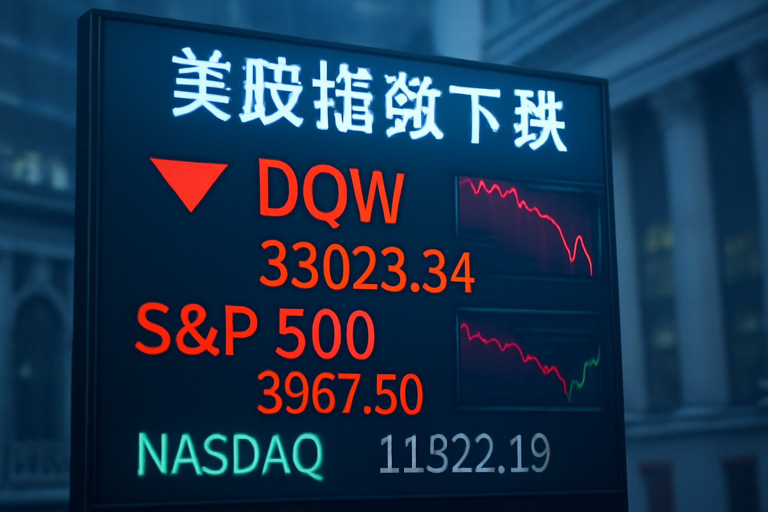 美股指数下挫