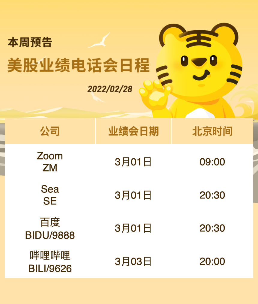 直播预告】本周业绩会直播一览表_老虎社区_美港股上老虎- 老虎社区