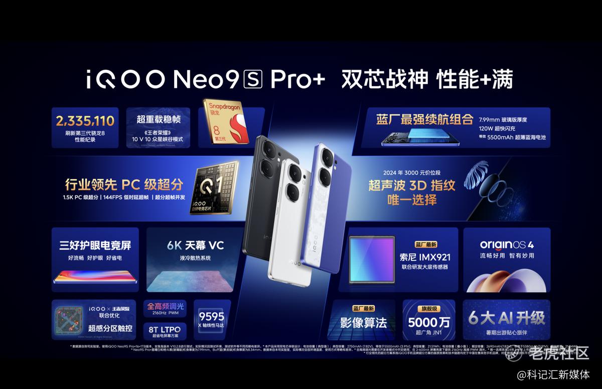 “双芯战神 性能+满”iQOO Neo9S Pro+ 发布，到手价2899元起-科记汇