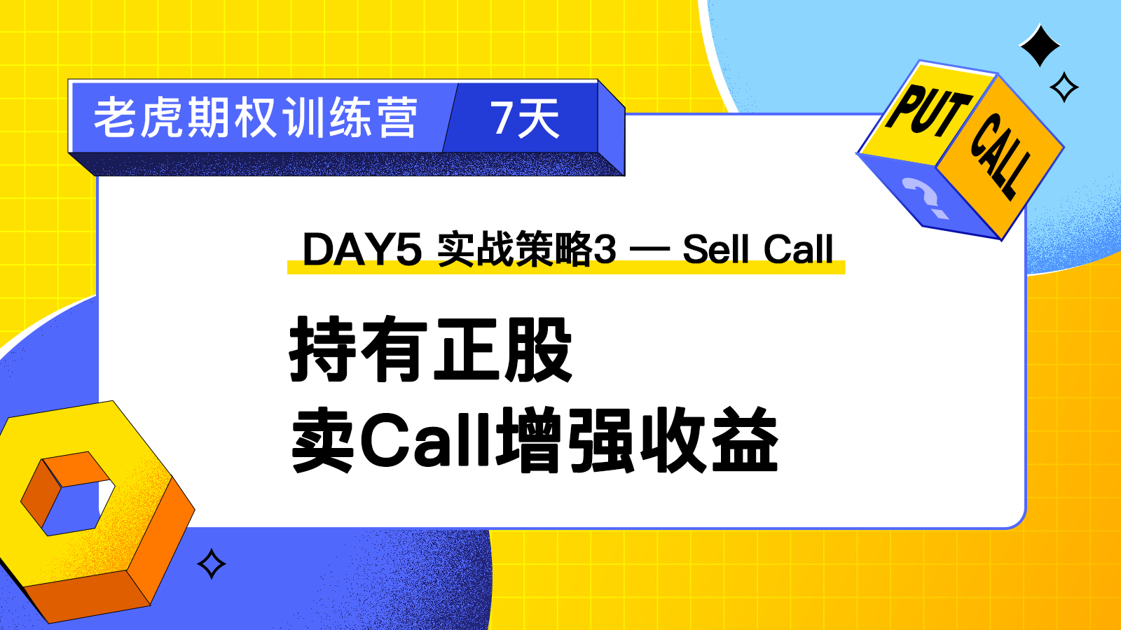 DAY5: 实战策略3:  持有正股，卖Call增强收益(Sell Call)