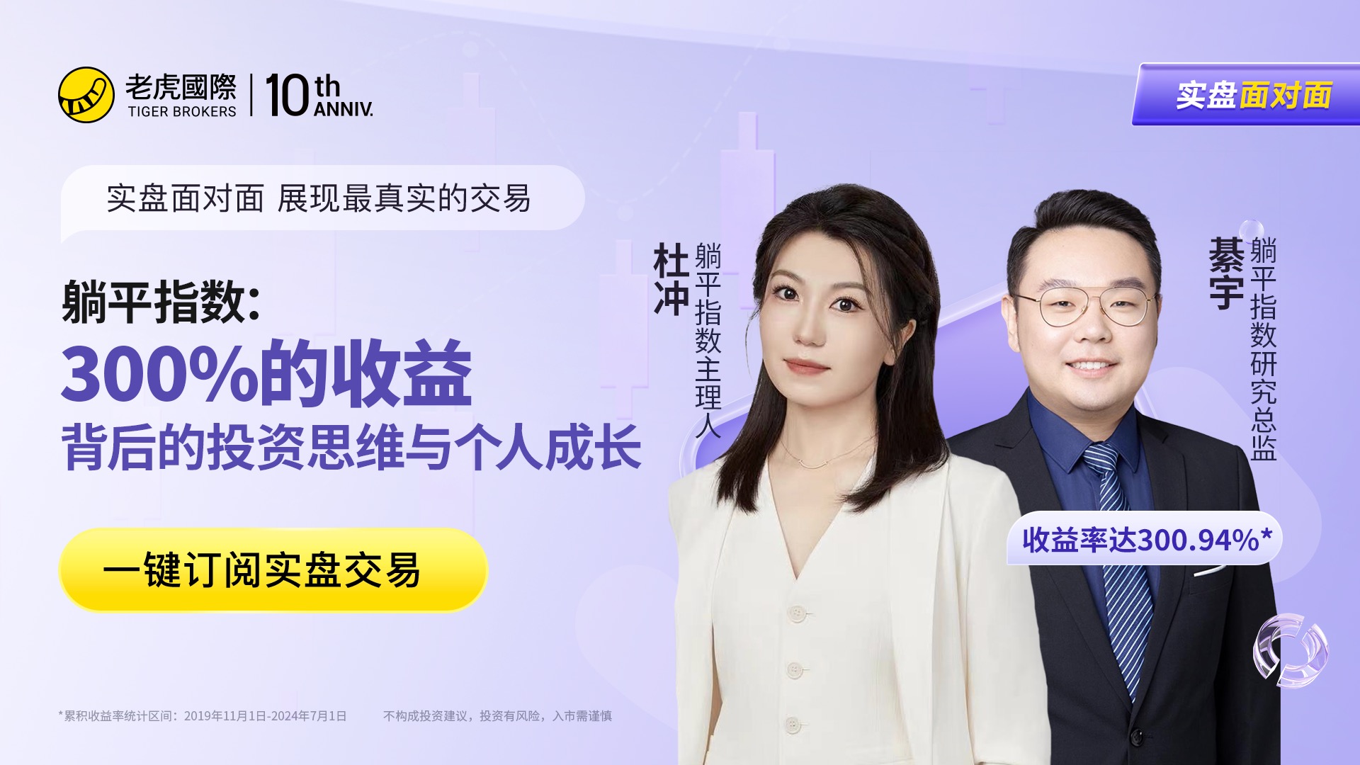 实盘面对面】躺平指数：300%的收益背后的投资思维与成长_老虎社区_美港股上老虎- 老虎社区