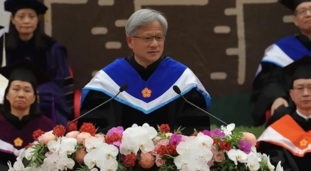 黄仁勋在台湾大学演讲 图片来源：网络