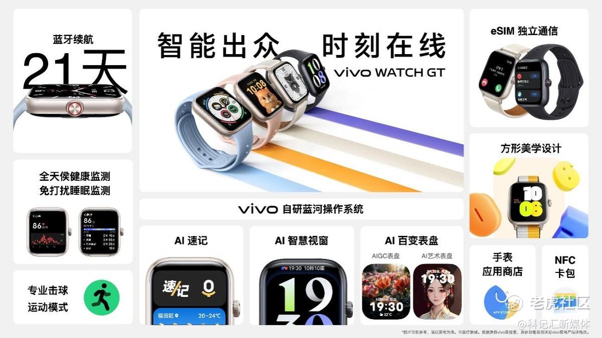 vivo首款智能方表vivo WATCH GT登场 首销799元起-科记汇