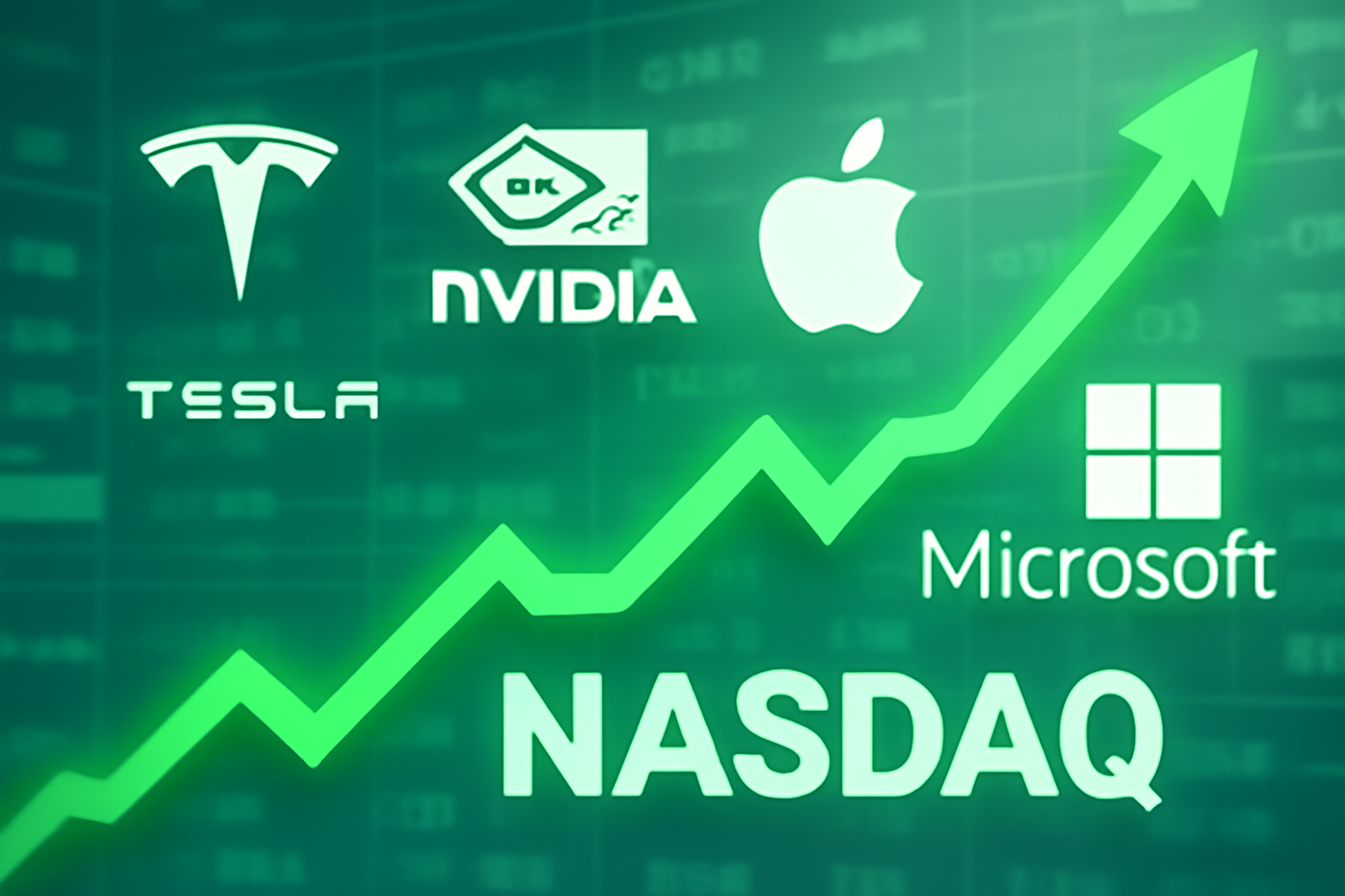 纳斯达克指数及主要科技股盘中回升行情