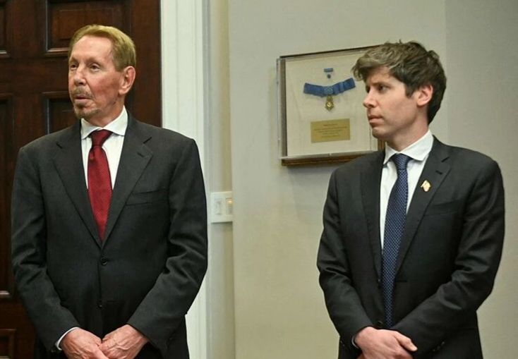 埃里森和奥特曼在白宫