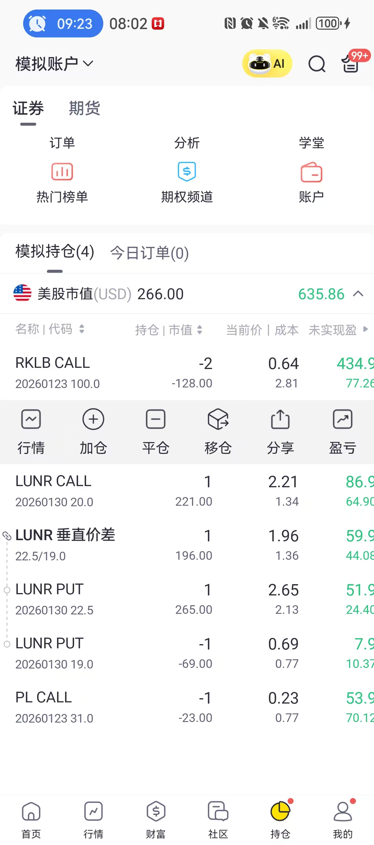 睡前平了几条亏损的订单后，早上起来结果还不错